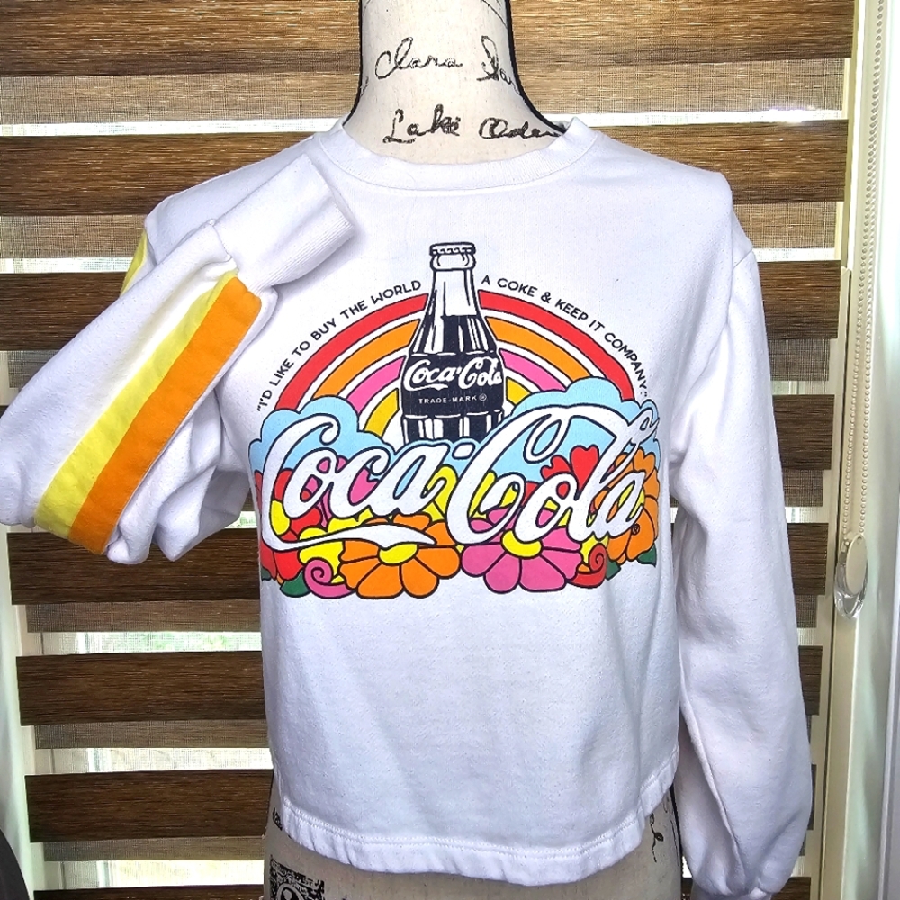 Coca-Cola & Flowers 1971 Collection Cropped Sweatshirt